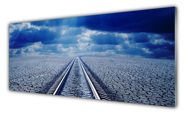 Nástenný panel  Koľaje architektúra 125x50 cm