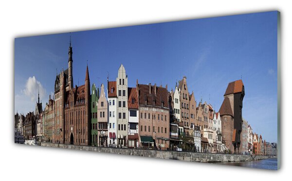 Nástenný panel  Mesto domy 125x50 cm