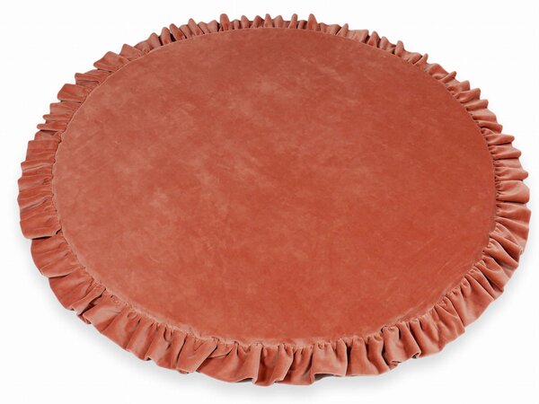 Vulpi Podložka na hranie s volánikmi Fancy Velvet 100 cm Farba: tehlová