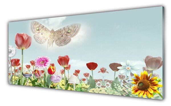 Nástenný panel  Kvety rastlina príroda 125x50 cm