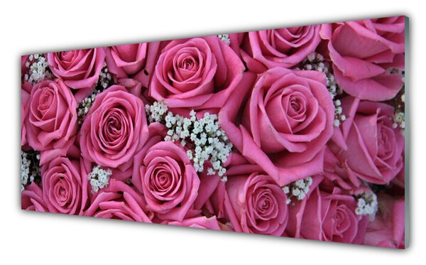 Nástenný panel  Ruže kvety rastlina 125x50 cm