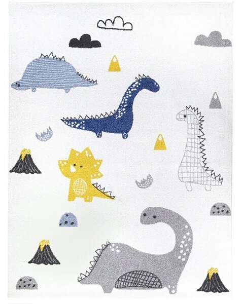 Vulpi Detský koberec Dino Land 150x80 biely