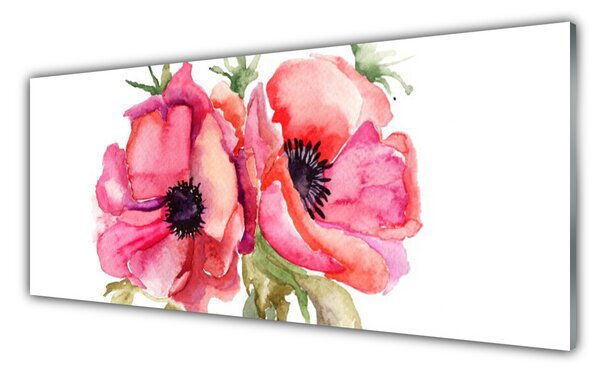 Nástenný panel  Kvety akvarely 125x50 cm