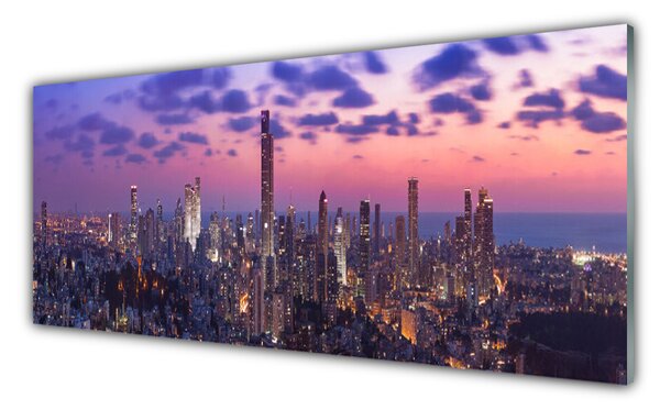 Nástenný panel  Mesto domy 125x50 cm