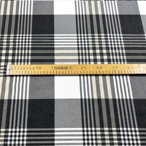 Ervi bavlna flanel š.240cm čierno biele káro - 26702-2, metráž