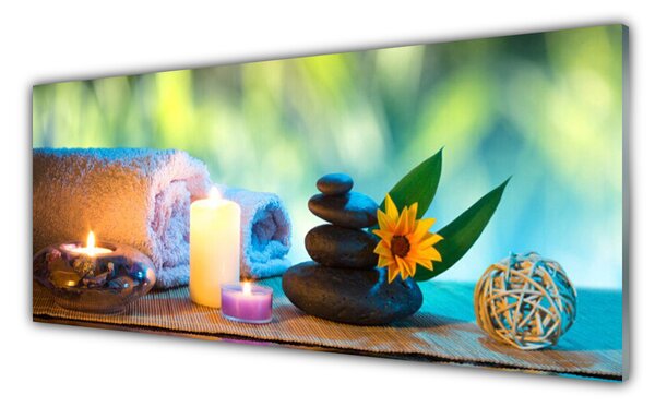 Nástenný panel  Sviečky uterák umenie 125x50 cm