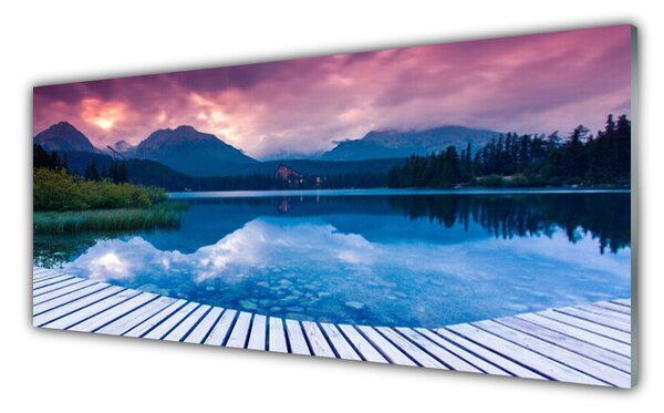 Nástenný panel  Hora jazero príroda 125x50 cm