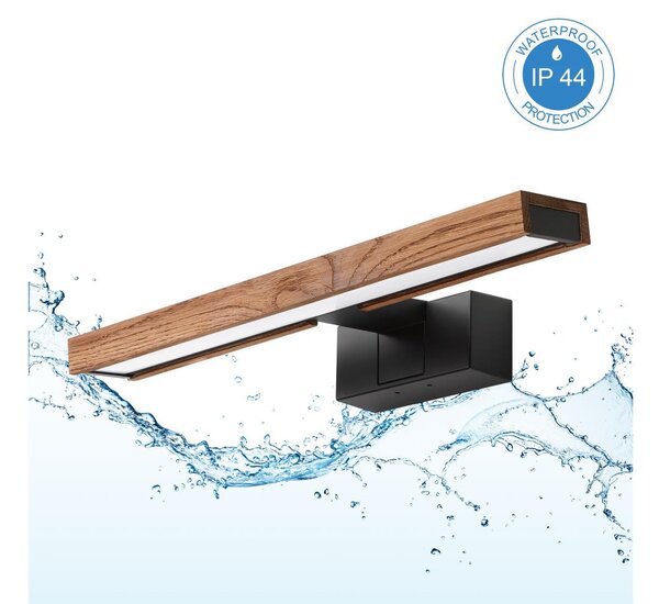 Brilagi-LED Kúpeľňové osvetlenie zrkadla WOODY MIRROR 3v1 LED/8W/230V 40 cm IP44 čierna/dub