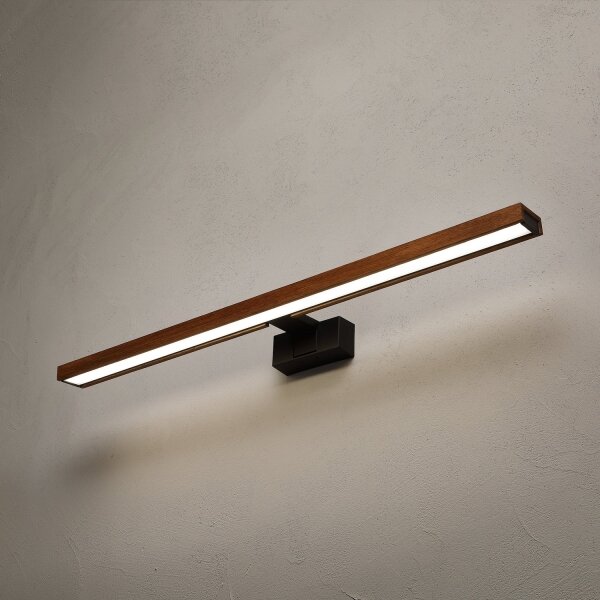 Brilagi-LED Kúpeľňové osvetlenie zrkadla WOODY MIRROR 3v1 LED/15W/230V 80 cm IP44 čierna/dub