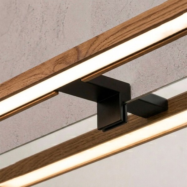 Brilagi-LED Kúpeľňové osvetlenie zrkadla WOODY MIRROR 3v1 LED/15W/230V 80 cm IP44 čierna/dub
