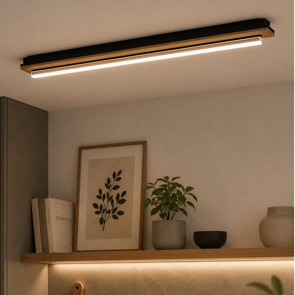 Brilagi - LED Stropné svietidlo WOODY FLAT LED/25W/230V dub/čierna