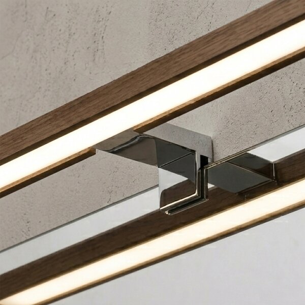 Brilagi-LED Kúpeľňové osvetlenie zrkadla WOODY MIRROR 3v1 LED/8W/230V IP44 chróm/dub orech