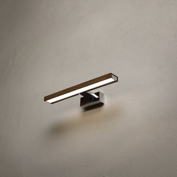 Brilagi-LED Kúpeľňové osvetlenie zrkadla WOODY MIRROR 3v1 LED/8W/230V IP44 chróm/dub orech