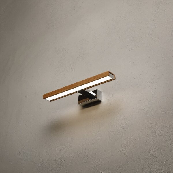 Brilagi-LED Kúpeľňové osvetlenie zrkadla WOODY MIRROR 3v1 LED/8W/230V 40 cm IP44 chróm/dub