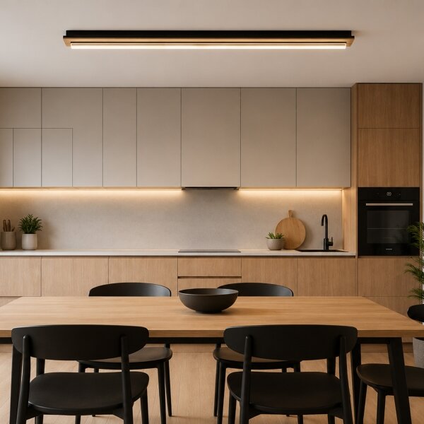 Brilagi - LED Stropné svietidlo WOODY FLAT LED/25W/230V dub/čierna