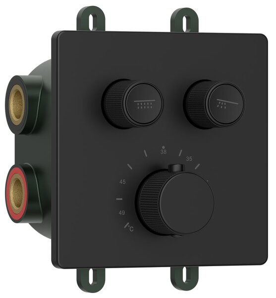 Sapho Sapho, SMARTSELECT podomietková sprchová batéria, box, 2 vývody, čierna mat, RP042B