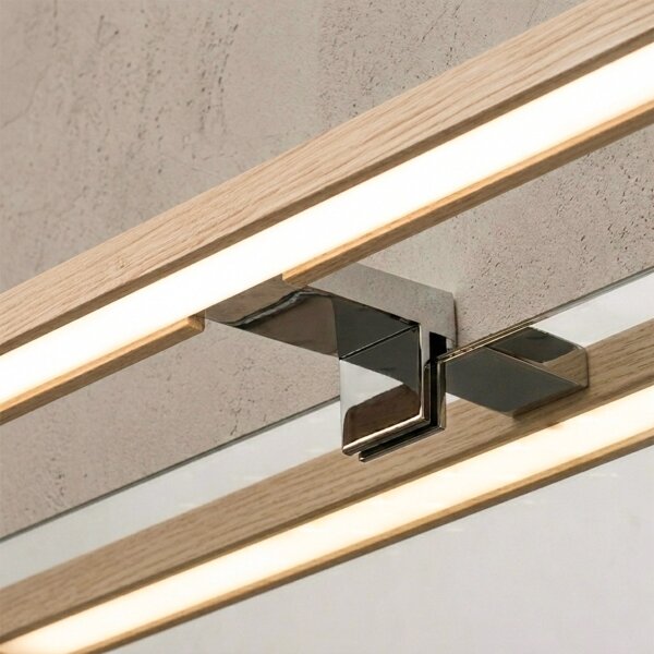 Brilagi-LED Kúpeľňové osvetlenie zrkadla WOODY MIRROR 3v1 LED/8W/230V 40 cm IP44 chróm/dub