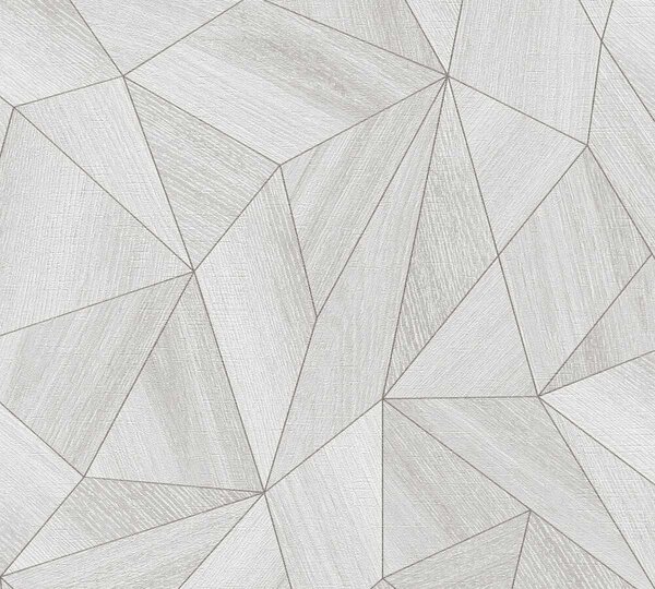 A.S. Création | Vliesová tapeta na stenu Daniel Hechter 36133-6 | 0,53 x 10,05 m | šedá, krémová, metalická