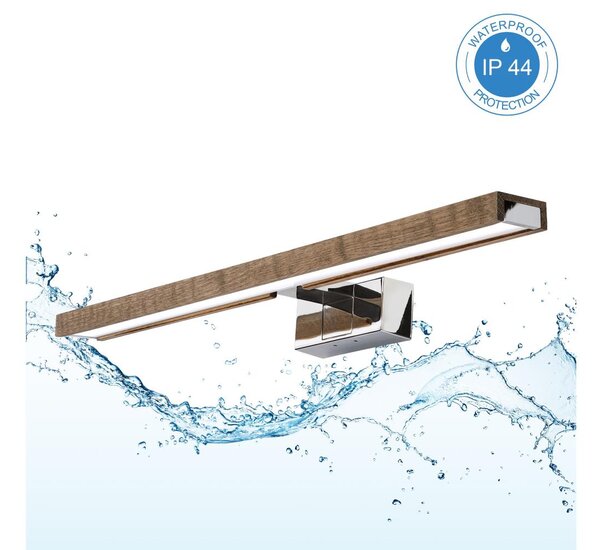 Brilagi - LED kúpeľňové osvetlenie zrkadla WOODY MIRROR 3v1 LED/12W/230V IP44 chróm/dub orech