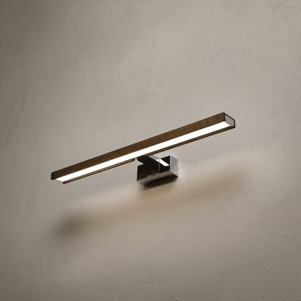 Brilagi - LED kúpeľňové osvetlenie zrkadla WOODY MIRROR 3v1 LED/12W/230V IP44 chróm/dub orech