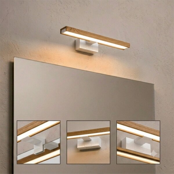 Brilagi - LED kúpeľňové osvetlenie zrkadla 3v1 WOODY MIRROR LED/8W/230V IP44 biela/dub