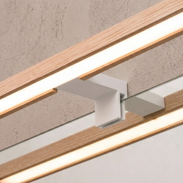 Brilagi - LED osvetlenie kúpeľňového zrkadla 3v1 WOODY MIRROR LED/12W/230V IP44 biela/dub