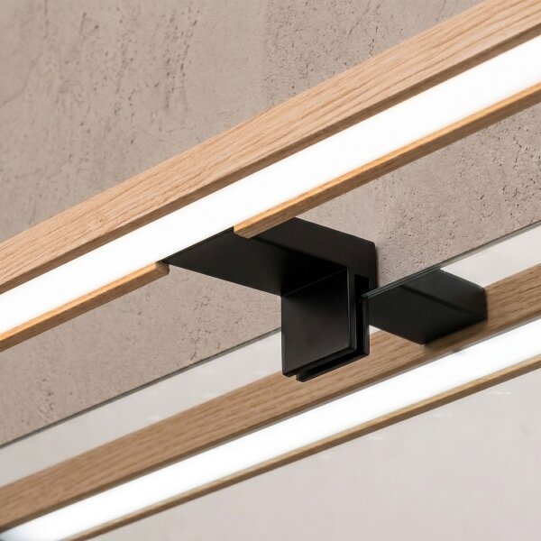 Brilagi - LED kúpeľňové osvetlenie zrkadla 3v1 WOODY MIRROR LED/15W/230V IP44 čierna/dub