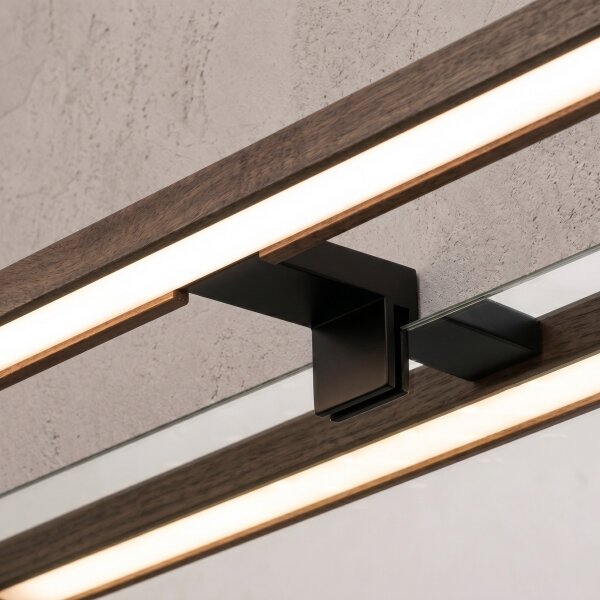 Brilagi - LED osvetlenie pre kúpeľňové zrkadlo 3v1 WOODY MIRROR LED/8W/230V IP44 čierna/dub orech