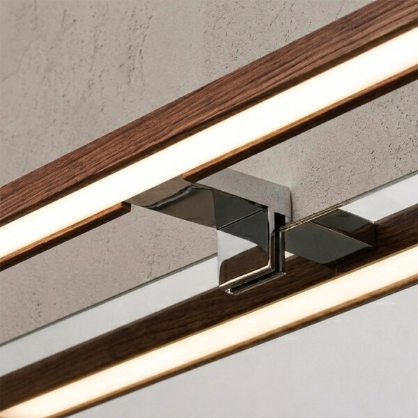 Brilagi-LED Kúpeľňové zrkadlové osvetlenie WOODY MIRROR 3v1 LED/8W/230V IP44 chróm/dub čerešňa