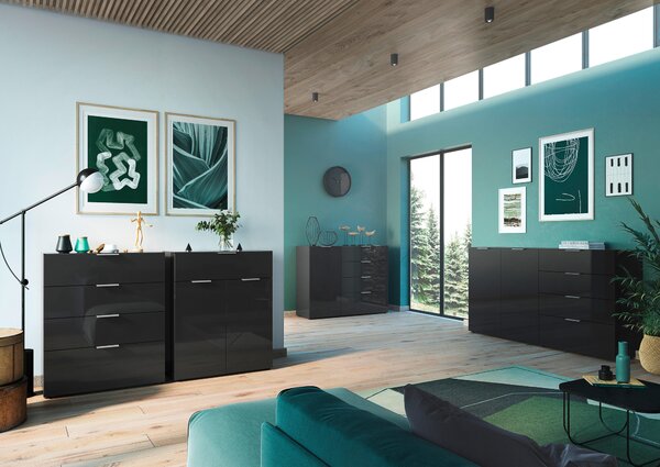 KOMODA, čierna, 83/102/42 cm Premium Living - Komody