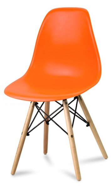 Kids Modern detská stolička s drevenými nohami Farba: oranžová