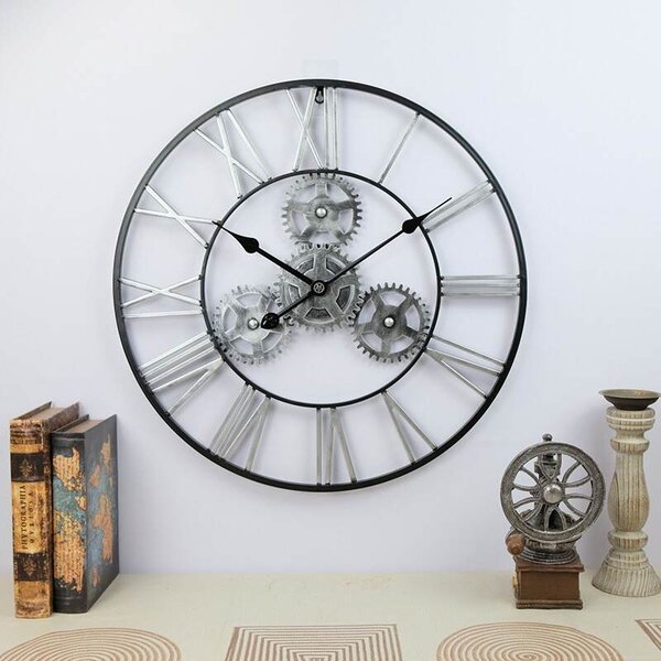 Dizajnové nástenné hodiny MOTO 2 - 60cm silver