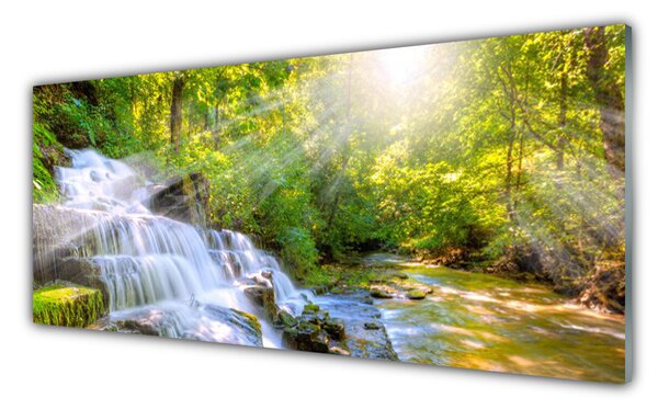 Nástenný panel  Vodopád les príroda 125x50 cm
