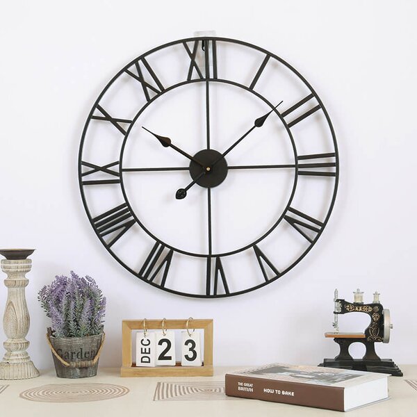 Dizajnové nástenné hodiny ROMA black 40cm