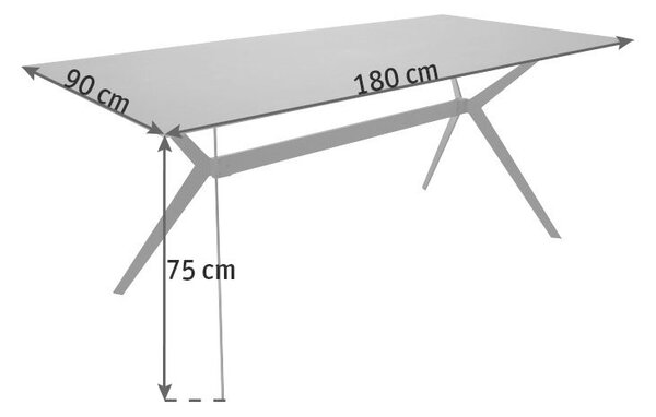 JEDÁLENSKÝ STÔL, čierna, sivá, 180/90/75 cm Hom`in - Stoly