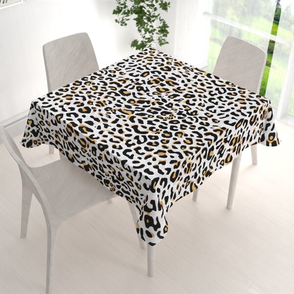 Biante Bavlnený štvorcový obrus Sandra SA-409 Leopardí vzor na bielom 40x40 cm