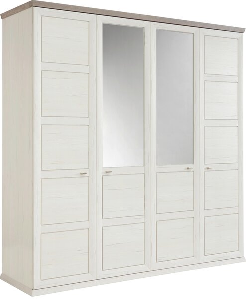 SKRIŇA SO ZRKADLOM, sivá, biela, 205/209/60 cm Hom`in - Skrine