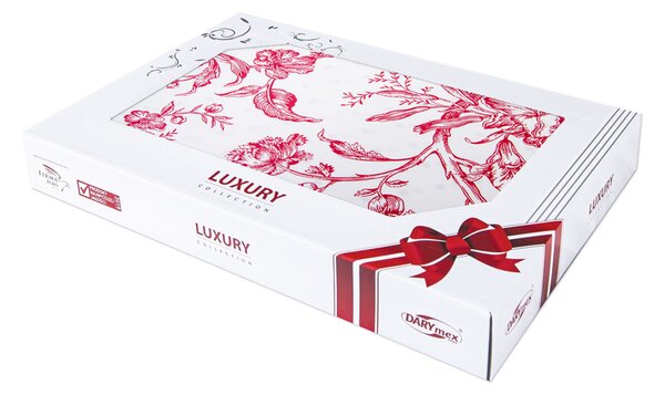 SATÉNOVÉ OBLIEČKY LUXURY BLANC 200X220 CM, 2KS 70X80 CM KVETY