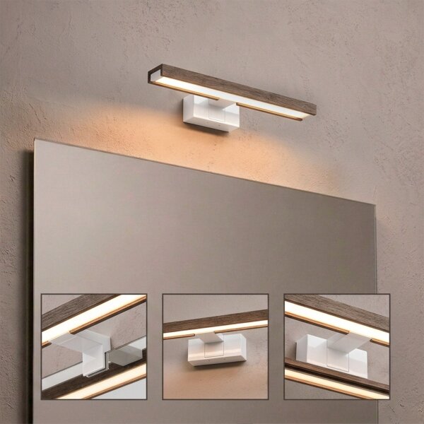 Brilagi-LED Osvetlenie kúpeľňového zrkadla WOODY MIRROR 3v1 LED/8W/230V 40 cm IP44 biela/dub