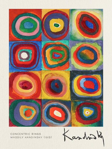 Umelecká tlač Concentric Rings - Wassily Kandinsky, (30 x 40 cm)