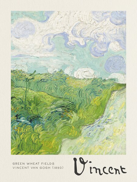 Umelecká tlač Green Wheat Fields - Vincent van Gogh, (30 x 40 cm)