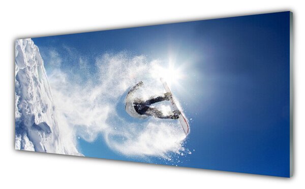 Sklenený obklad Do kuchyne Snowboard šport sneh zima 125x50 cm