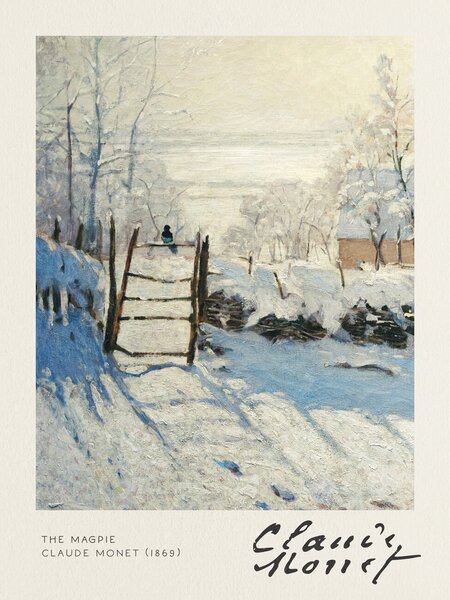 Umelecká tlač The Magpie - Claude Monet, (30 x 40 cm)
