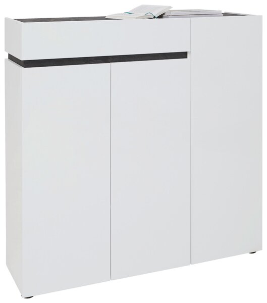 SKRINKA NA TOPÁNKY, antracitová, biela, 120/118/34 cm Voleo - Skrine, regály & police na topánky