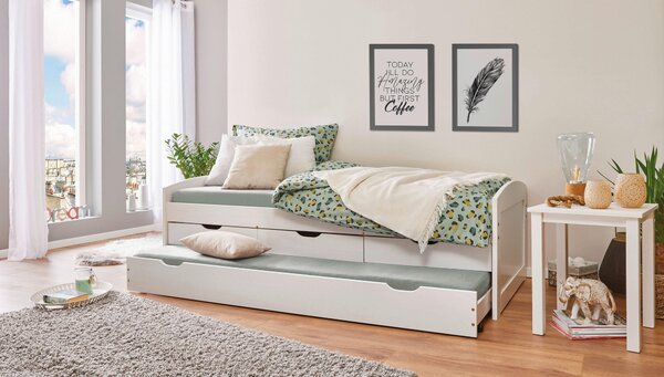 POSTEĽ S VÝSUVNÝM LÔŽKOM, 90/190 cm biela MID.YOU - Detské izby, Online Only
