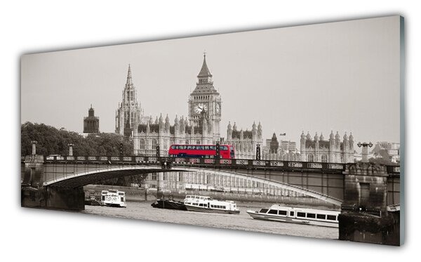 Sklenený obklad Do kuchyne Most londýn big ben 125x50 cm