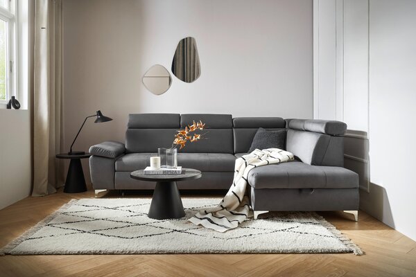 ROHOVÁ SEDAČKA, textil, tmavosivá Carryhome - Sedačky