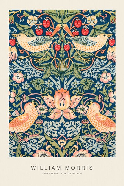 Umelecká tlač Strawberry Thief (Special Edition Classic Vintage Pattern) - William Morris, (26.7 x 40 cm)