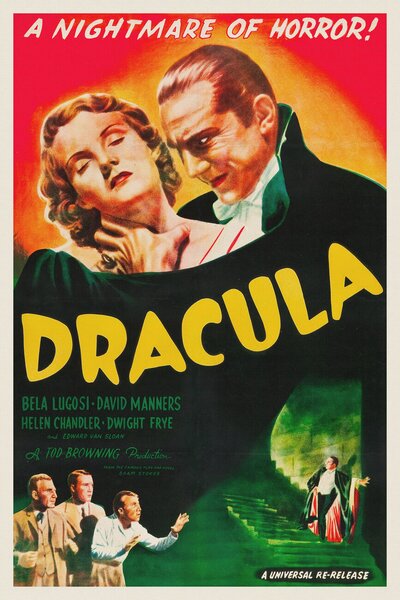 Umelecká tlač Dracula (Vintage Cinema / Retro Movie Theatre Poster / Horror & Sci-Fi), (26.7 x 40 cm)