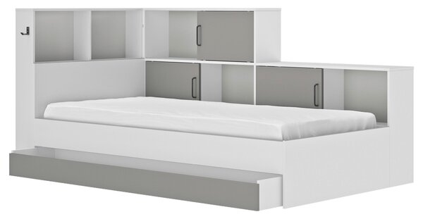 POSTEĽ S ÚLOŽNÝM PRIESTOROM, 90/200 cm sivá, biela MID.YOU - Detské izby, Online Only